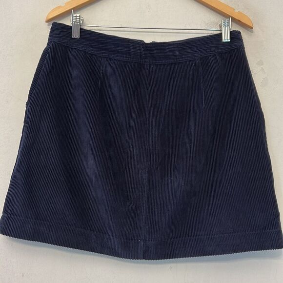 Gap navy blue corduroy zipper front skirt Size 12 EUC - Picture 6 of 8